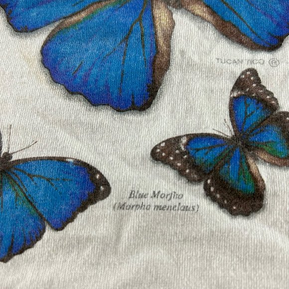 Vintage 90s Butterfly Identification Costa Rica Tee Tucan Tico Wildlife … - Picture 8 of 15